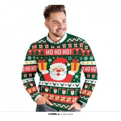 MAGLIONE NATALIZIO UOMO "HO-HO-HO" TG.L 52-54