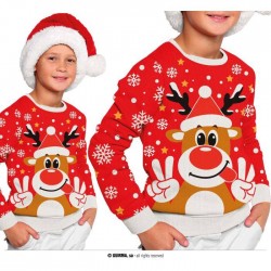 MAGLIONE NATALIZIO BAMBINO RENNA 5-6 ANNI