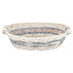 CESTO OVALE BIANCO 38x28x10cm CEN02751