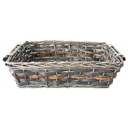 CESTO RETTANGOLARE C/MANIGLIE GRIGIO 57x45x15cm CEN01835