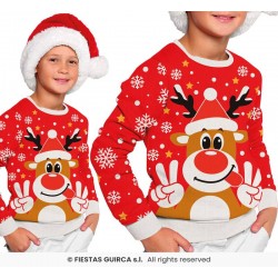 MAGLIONE NATALIZIO BAMBINO RENNA 3-4 ANNI