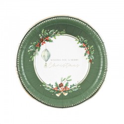 PIATTI FONDI 24cm MERRY CHRISTMAS TO YOU 8pz