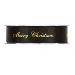 NASTRO FREDERIK MERRRY CHRISTMAS mm25x25mt NERO