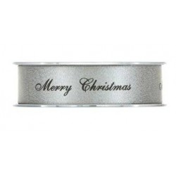 NASTRO FREDERIK MERRRY CHRISTMAS mm25x25mt ARGENTO