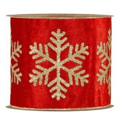 NASTRO LUXURY SNOWFLAKE mm100x10mt ROSSO