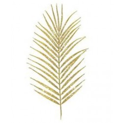 RAMO FOGLIA GLITTER FELCE 15x38cm GOLD