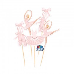 MINI CAKE TOPPER IN CARTA BALLERINE 5pz