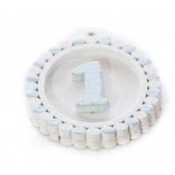 APPLICAZIONE LEGNO 1° BOY 4cm 12pz