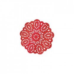 SOTTOBICCHIERI ELEGANT ø9cm ROSSO METAL 8pz