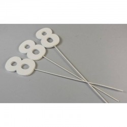 NUMERO LEGNO BIANCO CON STECCO "8" 10pz
