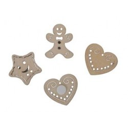 STICKERS NATALIZI 2,5cm IN LEGNO ass.ti 48pz