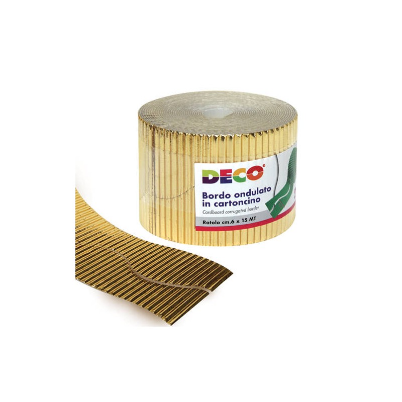 BORDO CARTONCINO CANNETè ONDULATO cm6x15mt ORO METAL
