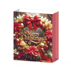 BORSA CARTA REGALO BASE LARGA 210gr 26+26x36cm XMAS LINE7