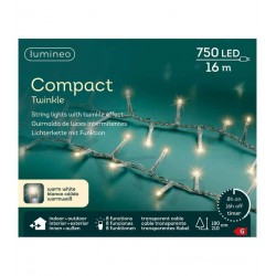 LED COMPACT 750 LUCI BIANCO CALDO 16mt INTERMITTENTI FILO...