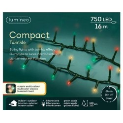 LED COMPACT 750 LUCI MULTICOLOR 16mt INTERMITTENTI FILO...