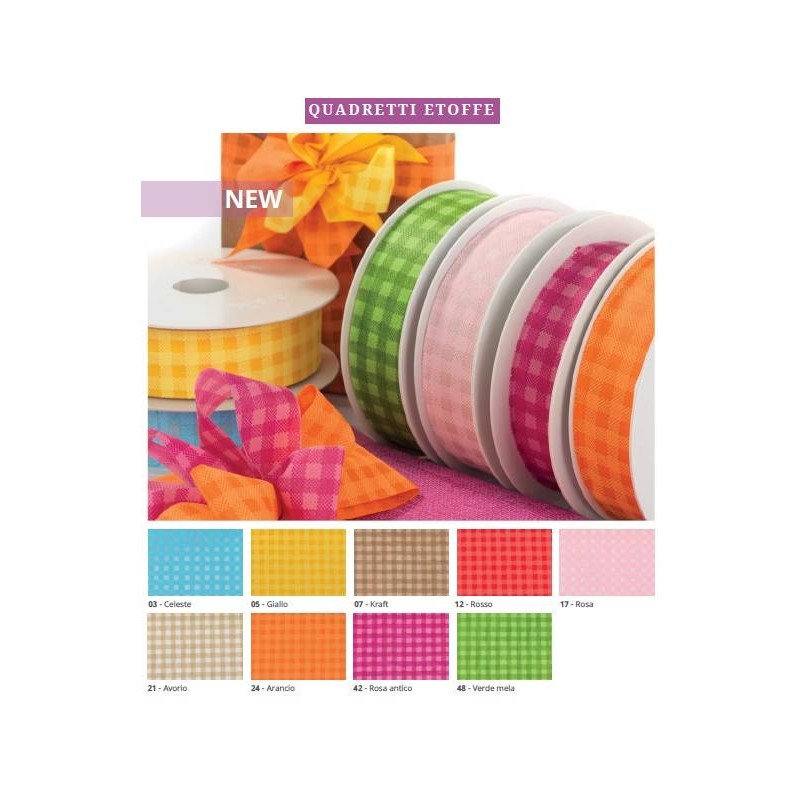 BOBINA NASTRO TNT DECOR QUADRETTI mm40x50mt 24-ARANCIONE