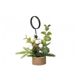 SEGNAPOSTO IN LEGNO C/BACCHE BIANCHE