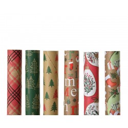ROTOLO CARTA REGALO KRAFT H.0,70x2mt NATALE ASS.TI 1pz