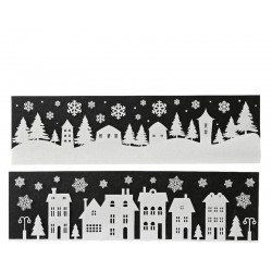 VETROFANIA STICKERS 50x14cm PAESAGGIO NATALE ASS.TI 1pz