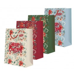 SHOPPER CARTA PLASTIFICATA OPACA FLOWER CHRISTMAS...