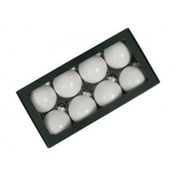PALLINE VETRO ø80mm BIANCO OPACO 8pz