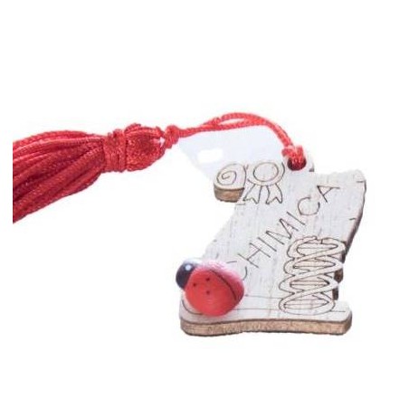 APPLICAZIONE MAGNETE PERGAMENA LEGNO C/NAPPA 'LAUREA CHIMICA' 3,5cm 24pz