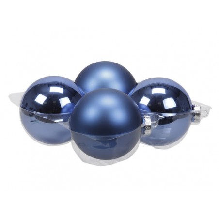 PALLINE VETRO ø100mm BLU MIX 4pz