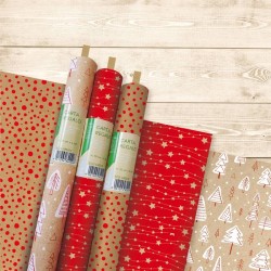 CARTA REGALO ROTOLO KRAFT GREEN 0,7x2mt NATALE ASS.TO