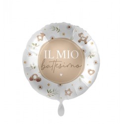 PALLONE MYLAR TONDO 17" 45cm IL MIO BATTESIMO