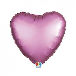 PALLONE MYLAR CUORE 18" 45cm FUCSIA SATIN