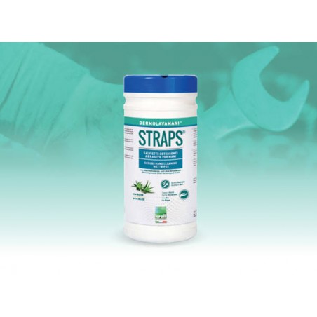 SALVIETTE DETERGENTI ABRASIVE PER MANI STRAPS 80pz KROLL