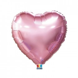 PALLONE MYLAR CUORE 18" 45cm ROSA METAL