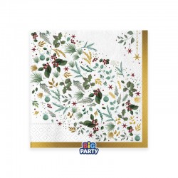 TOVAGLIOLI 33x33cm WHITE CHRISTMAS 16pz
