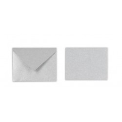 SEGNAPACCO BIGLIETTO+BUSTA 5,5x7,5cm ARGENTO 100pz