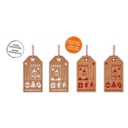 SEGNAPACCO NATALIZIO FUSTELLATO KRAFT C/CORDINO 4,5x8,5cm...