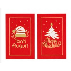 BIGLIETTO + BUSTA 9x14cm NATALIZIO BUON NATALE ass.ti...