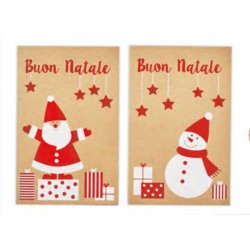 BIGLIETTO + BUSTA 9x14cm NATALIZIO BUON NATALE ass.ti...