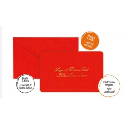 BIGLIETTI + BUSTA 8,7x13,5cm AUGURALE SEMPLICE ROSSO 100pz