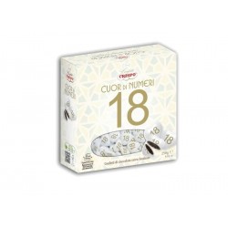 CONFETTI CUOR DI NUMERO "18" CIOCCOLATO FONDENTE 250gr
