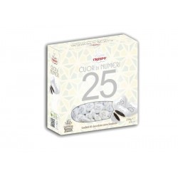 CONFETTI CUOR DI NUMERO "25" CIOCCOLATO FONDENTE 250gr