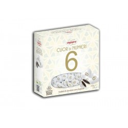 CONFETTI CUOR DI NUMERO "6" CIOCCOLATO FONDENTE 250gr