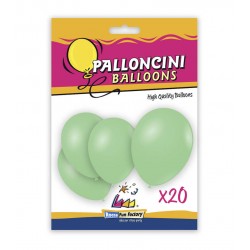 PALLONCINI LATTICE PASTELLO 9"/10" 26cm VERDE MENTA 20pz