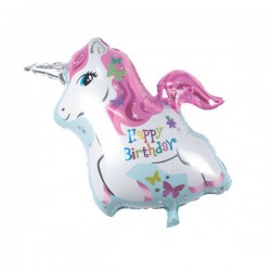 PALLONE MYLAR SUPERSHAPE 31" 78cm HAPPY BIRTHDAY UNICORNO