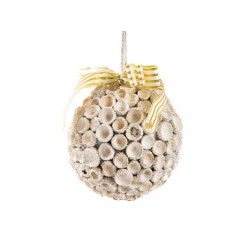 SFERA C/APPLICAZIONI BAUBLE HANGER WISH ø15 WHITE