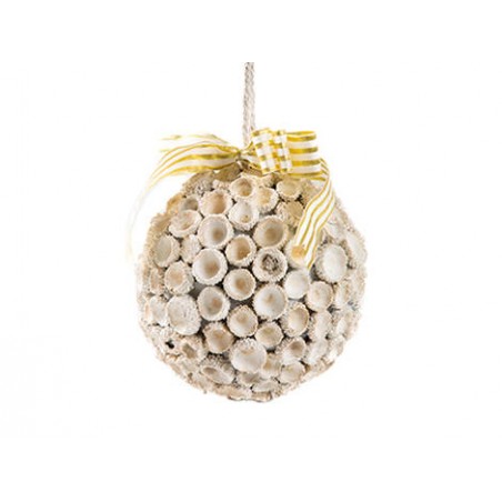 SFERA C/APPLICAZIONI BAUBLE HANGER WISH ø15 WHITE