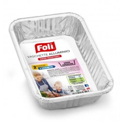 VASCHETTA ALLUMINIO 2PORZIONI 4pz FOLI'