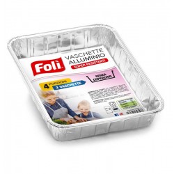 VASCHETTA ALLUMINIO 4PORZIONI 3pz FOLI'