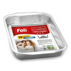 VASCHETTA ALLUMINIO TRIPLAFORZA 10PORZIONI 1pz FOLI'
