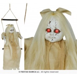 BAMBINA CADAVERE SUL DONDOLO C/LUCE 75cm