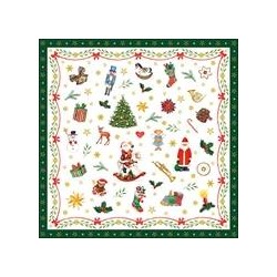 TOVAGLIOLI 33x33cm ORNAMENTS ALL OVER GREEN 20pz